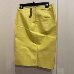 J.Crew No. 2 Pencil Skirt, size 2. Bright yellow, brand new with tags attached.
